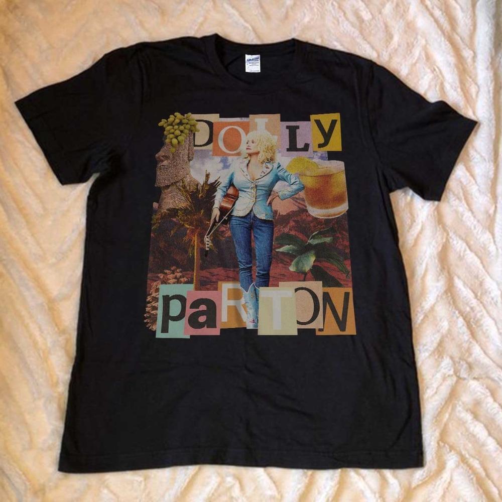 Dolly Parton Unisex Black Tshirt Hip Hop 90S Graphics Tee